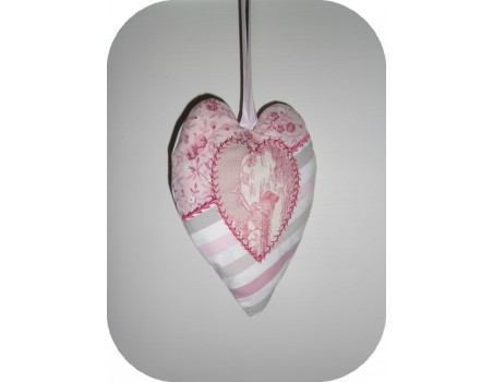 Motif de broderie machine coeur double ITH 