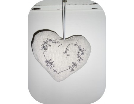 Instant download machine embroidery heart flower