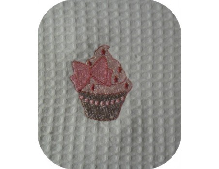 Motif de broderie machine cupcake noeud