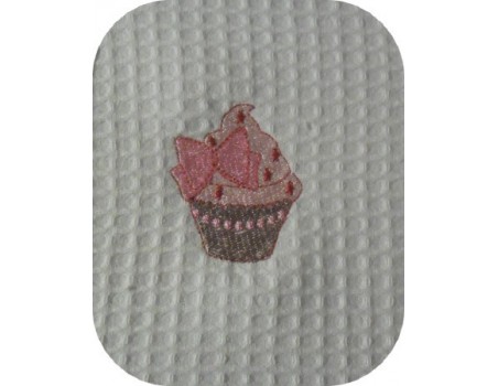 Motif de broderie machine cupcake noeud