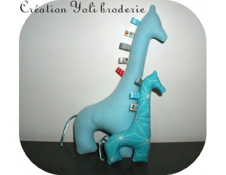 Motif de broderie machine doudou girafe ith