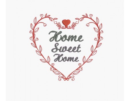 Motif de broderie machine coeur home sweet home