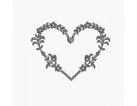 Instant download machine embroidery romantic heart