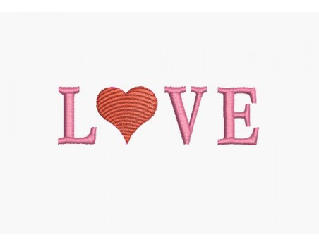 Motif de broderie machine mot LOVE