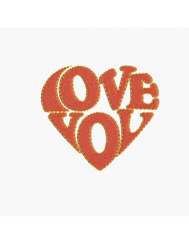 Instant download machine embroidery heart Love you