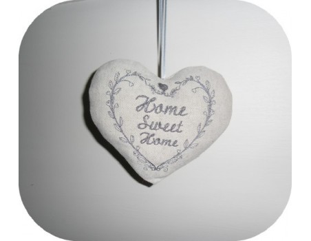 Motif de broderie machine coeur home sweet home