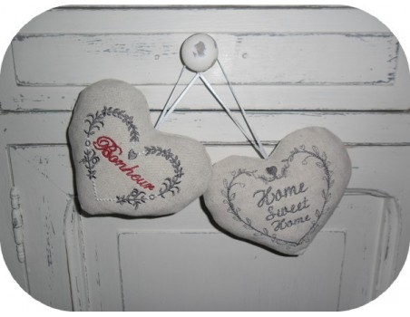 Motif de broderie machine coeur home sweet home