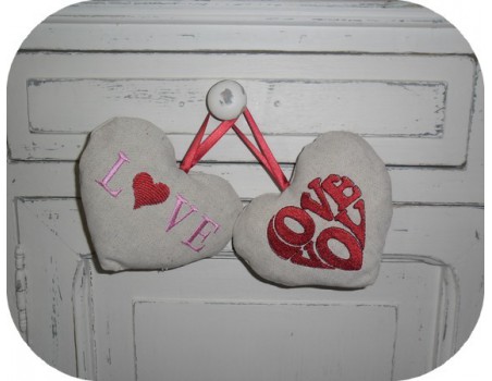 Instant download machine embroidery heart Love you