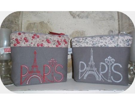 Motif de broderie machine Paris tour eiffel lampadaire