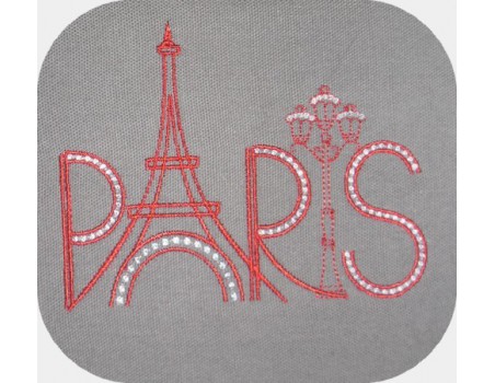 Motif de broderie machine Paris tour eiffel lampadaire