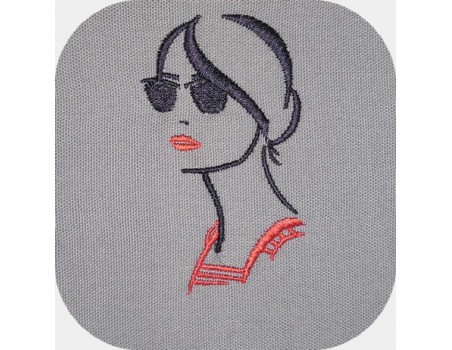 Instant download machine embroidery girl doing cutting