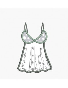 Motif de broderie machine nuisette appliquée