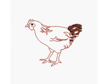 Motif de broderie machine poulet