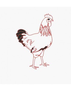 Motif de broderie machine coq