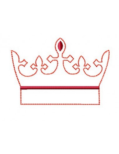 Couronne chevalier redwork 10x10cm