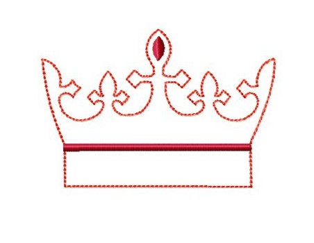 Couronne chevalier redwork 10x10cm