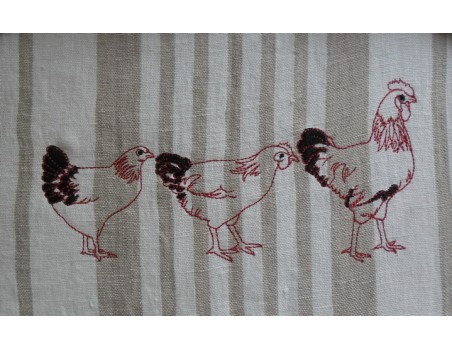 Motif de broderie machine poule 