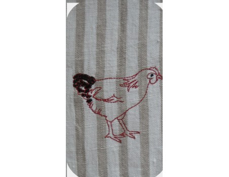 Motif de broderie machine poulet