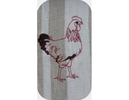 Motif de broderie machine coq