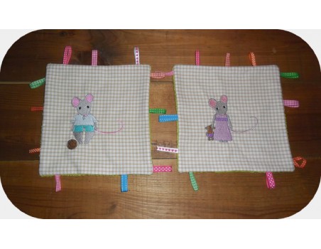 Motif de broderie machine souris avec son ballon