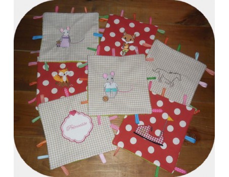 Motif de broderie machine souris avec son doudou