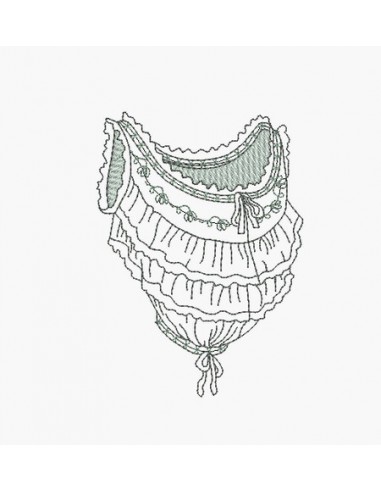 Motif de broderie machine bustier de grand mère