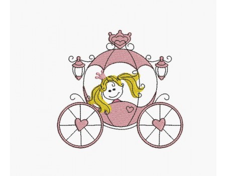 Instant download machine embroidery girl walking his bears in a carriage