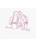 Instant download machine embroidery redwork ballet shoes