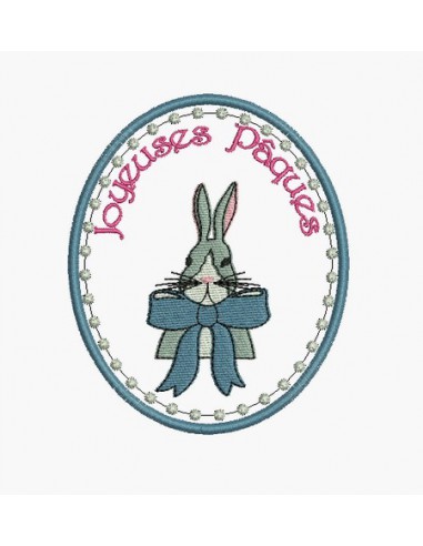 Motif de broderie machine lapin de pâques