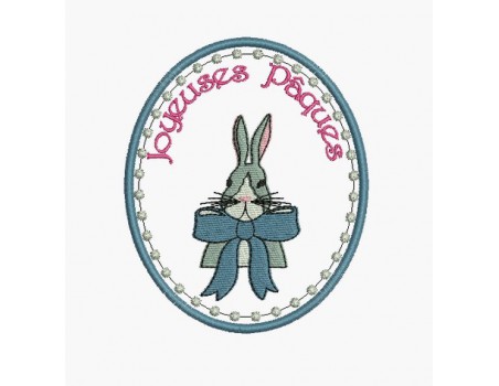 Motif de broderie machine lapin de pâques