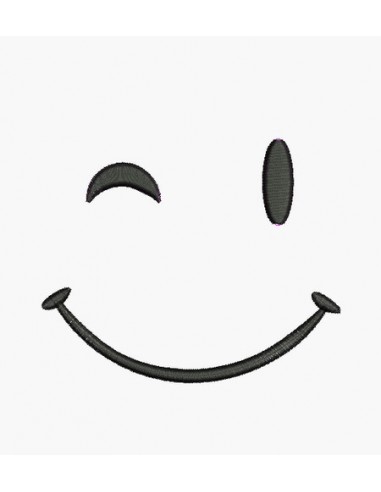 Instant download machine embroidery smiley wink