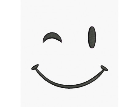 Instant download machine embroidery smiley wink