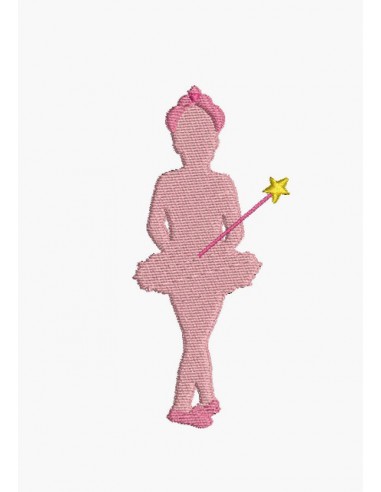 Motif de broderie machine silhouette danseuse fée étoile