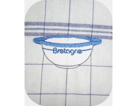 Instant download machine embroidery Breton bowl