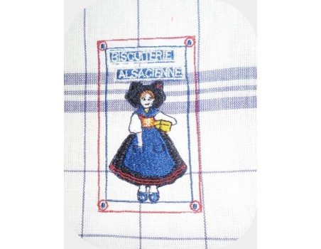 Instant download machine embroidery retro Alsatian biscuits advertising