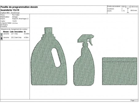 Motif de broderie machine produits ménager