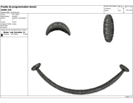 Instant download machine embroidery smiley wink