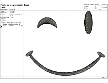 Instant download machine embroidery smiley wink