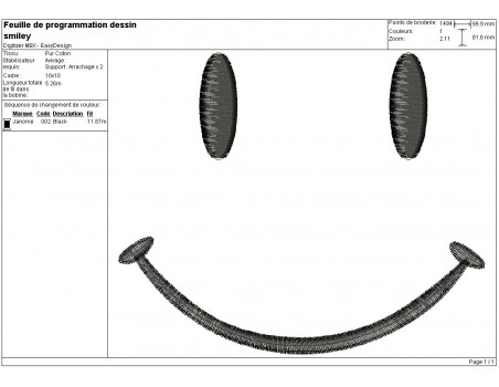 Instant download machine embroidery smiley smile