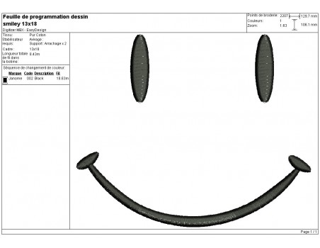 Instant download machine embroidery smiley smile