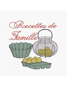 Instant download machine embroidery design family recipe, Box and basket eggs, cake mold