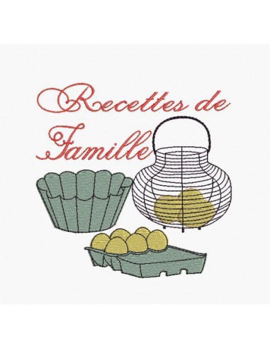 Instant download machine embroidery design family recipe, Box and basket eggs, cake mold