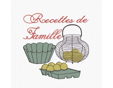 Instant download machine embroidery design family recipe, Box and basket eggs, cake mold