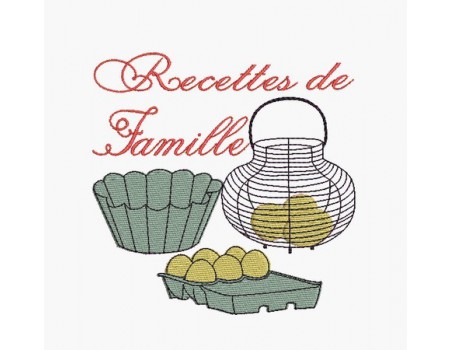 Motif de broderie machine Cuisine Recettes de Famille