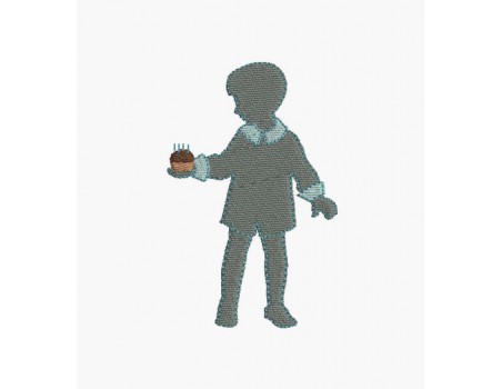 Motif de broderie machine  silhouette garçon anniversaire