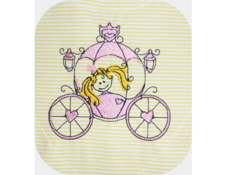 Instant download machine embroidery princess carriage