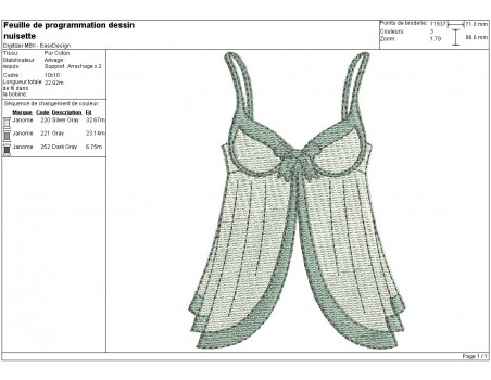 Motif de broderie machine nuisette