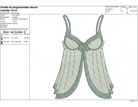 Instant download machine embroidery nightie