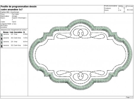 Instant download machine embroidery design Frame Amandine