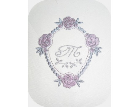 Instant download machine embroidery design Frame medallion roses